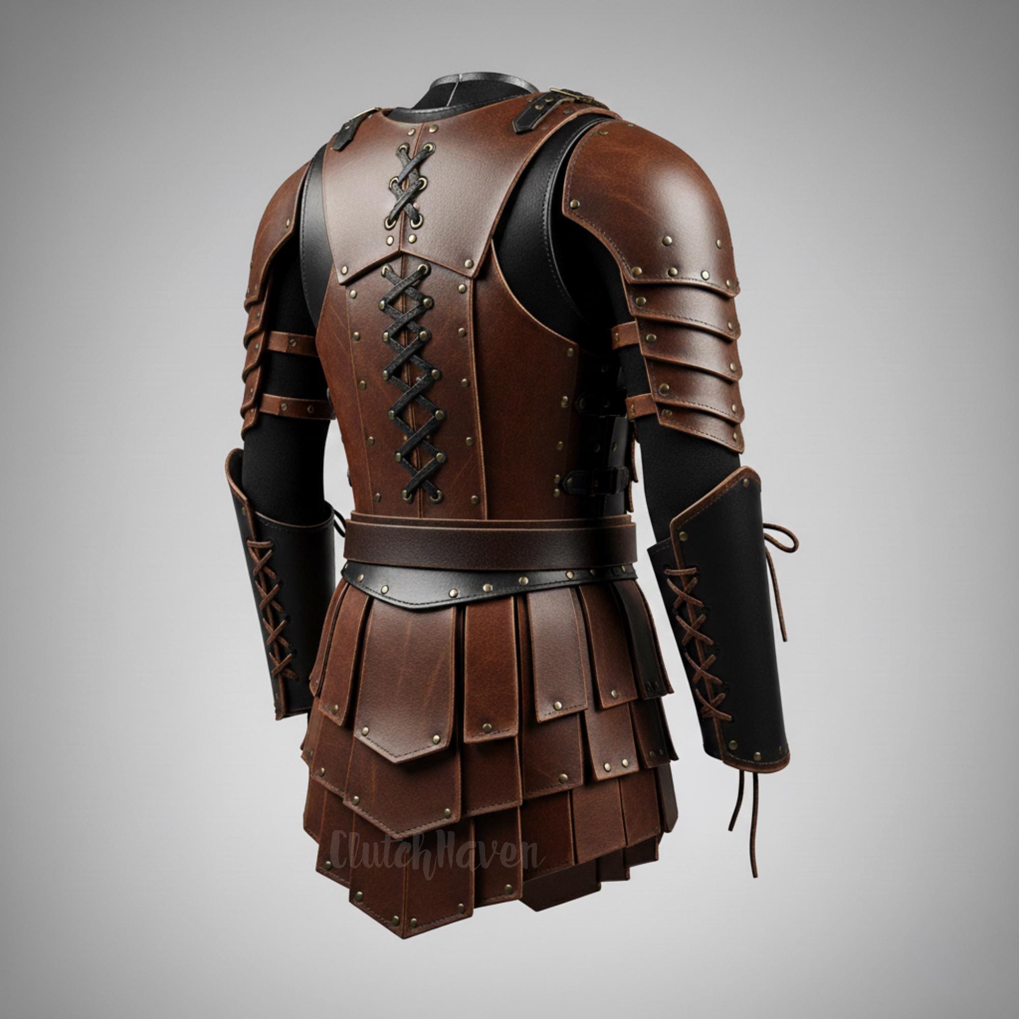 Valiant Knight Leather Armor Set | Medieval Warrior Chestplate Skirt